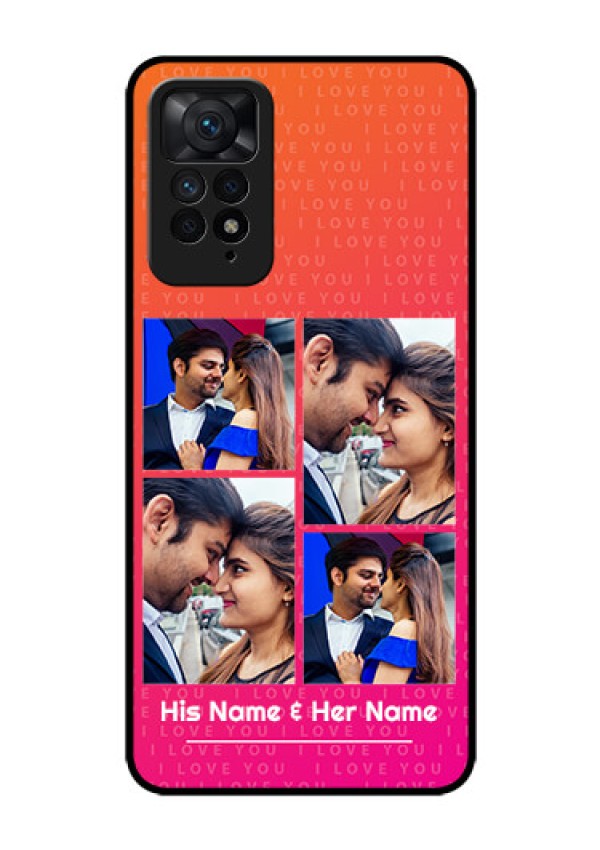 Redmi Note 11 Pro Plus 5G Custom Glass Phone Case - I Love You Pink Design