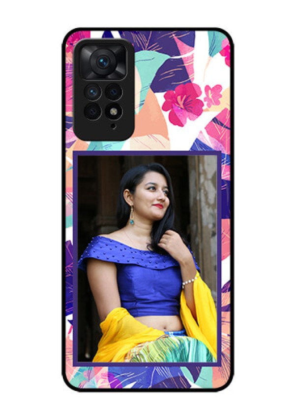 Redmi Note 11 Pro Plus 5G Custom Glass Mobile Case - Abstract Floral Design