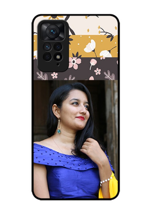 Redmi Note 11 Pro Plus 5G Custom Glass Phone Case - Stylish Floral Design