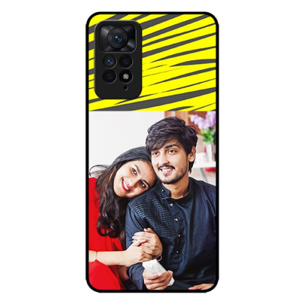 Redmi Note 11 Pro Plus 5G Photo Printing on Glass Case - Yellow Abstract Design