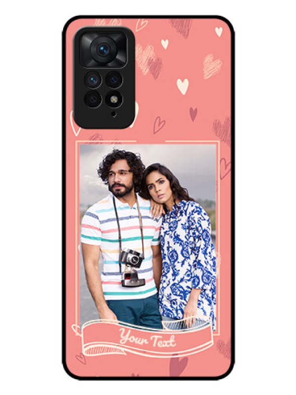 Custom Redmi Note 11 Pro Plus 5G Custom Glass Phone Case - Love doodle art Design