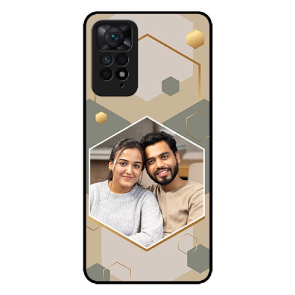 Xiaomi Redmi Note 11 Pro Plus 5G Photo Printing on Glass Case - Stylish Hexagon Pattern Design