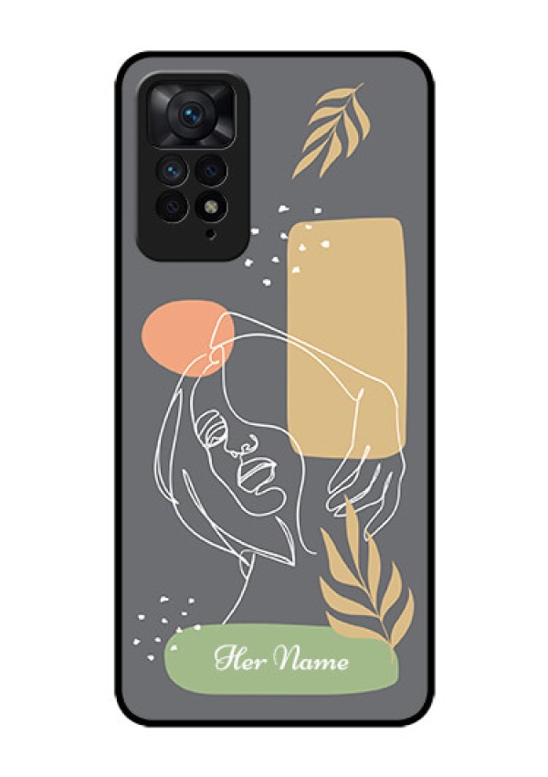 Xiaomi Redmi Note 11 Pro Plus 5G Custom Glass Phone Case - Gazing Woman line art Design
