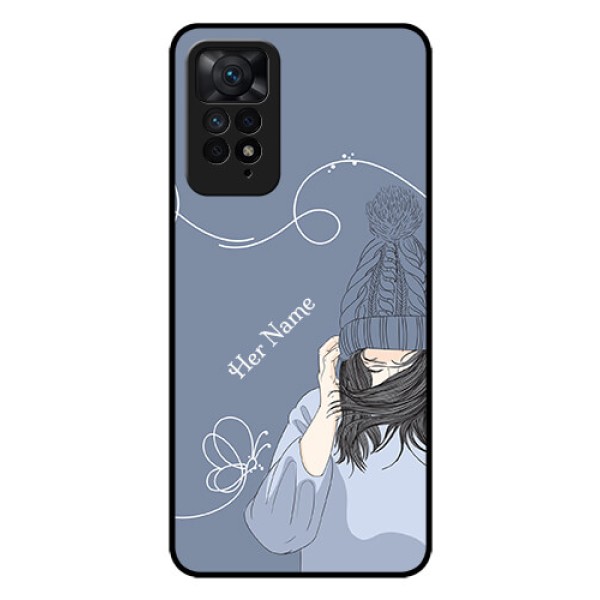 Xiaomi Redmi Note 11 Pro Plus 5G Custom Glass Mobile Case - Girl in winter outfit Design