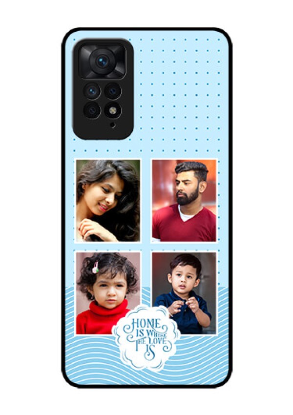 Xiaomi Redmi Note 11 Pro Plus 5G Custom Glass Phone Case - Cute love quote with 4 pic upload Design