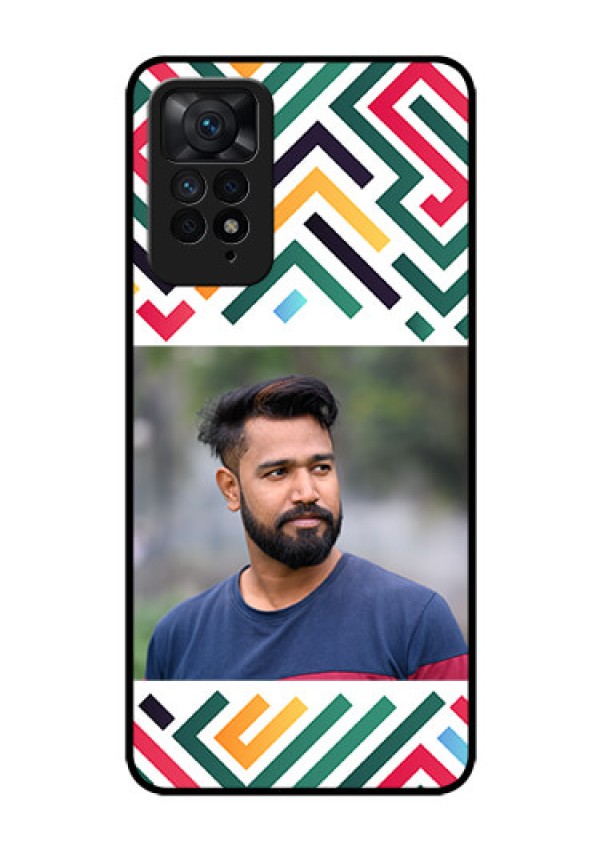 Xiaomi Redmi Note 11 Pro Plus 5G Personalized Glass Phone Case - Colorful Maze Pattern Design