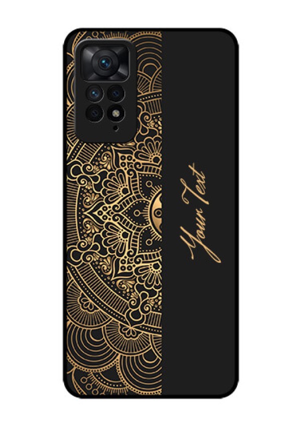 Xiaomi Redmi Note 11 Pro Plus 5G Photo Printing on Glass Case - Mandala art with custom text Design