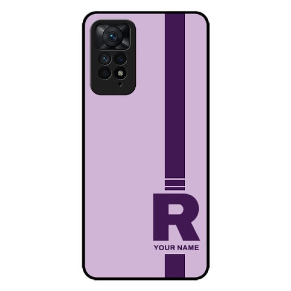 Xiaomi Redmi Note 11 Pro Plus 5G Photo Printing on Glass Case - Simple dual tone stripe with name Design Xiaomi Redmi Note 11 Pro Plus 5G Photo Printing on Glass Case - Simple dual tone stripe with name Design