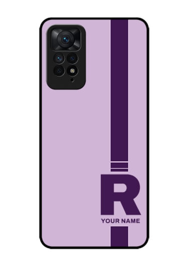Xiaomi Redmi Note 11 Pro Plus 5G Photo Printing on Glass Case - Simple dual tone stripe with name Design