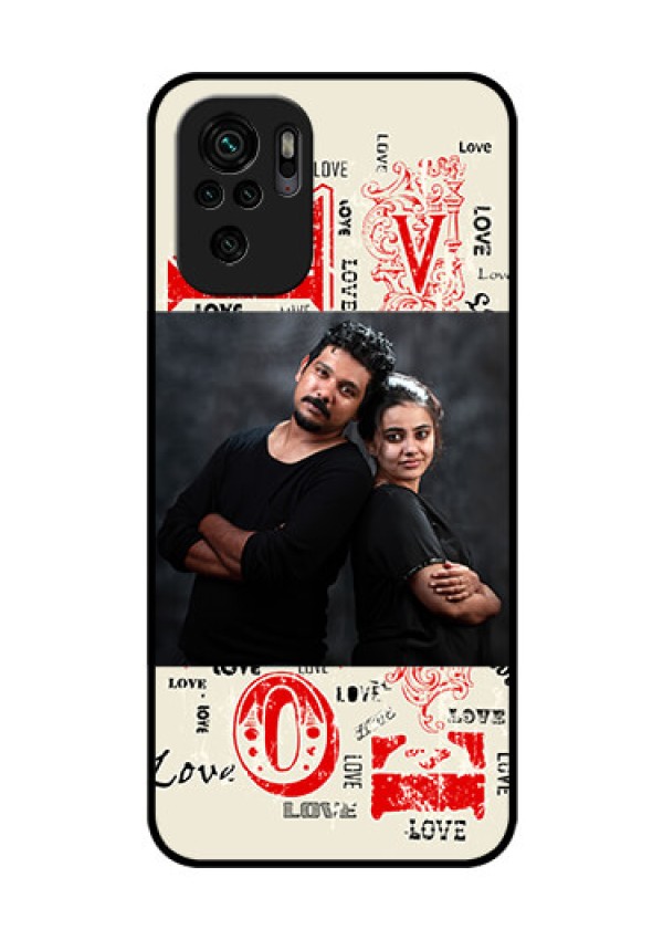 Redmi Note 11 Se Photo Printing on Glass Case - Trendy Love Design Case