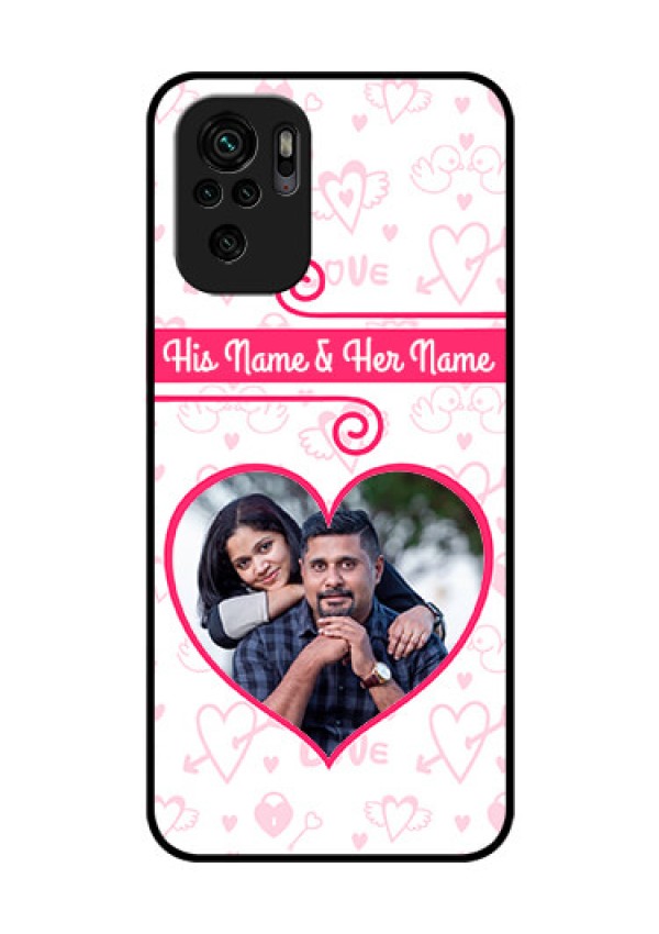 Redmi Note 11 Se Personalized Glass Phone Case - Heart Shape Love Design