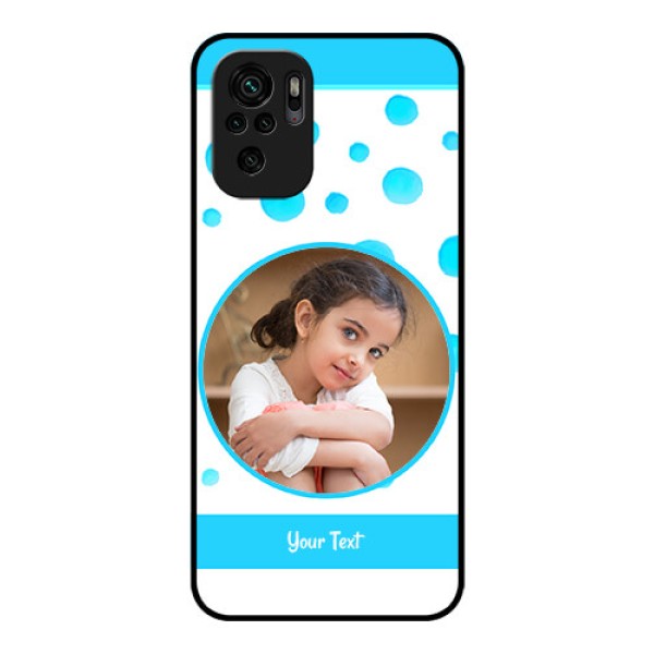 Redmi Note 11 Se Photo Printing on Glass Case - Blue Bubbles Pattern Design Redmi Note 11 Se Photo Printing on Glass Case - Blue Bubbles Pattern Design