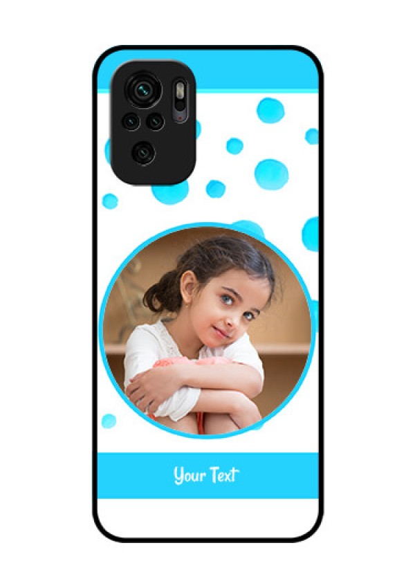 Redmi Note 11 Se Photo Printing on Glass Case - Blue Bubbles Pattern Design
