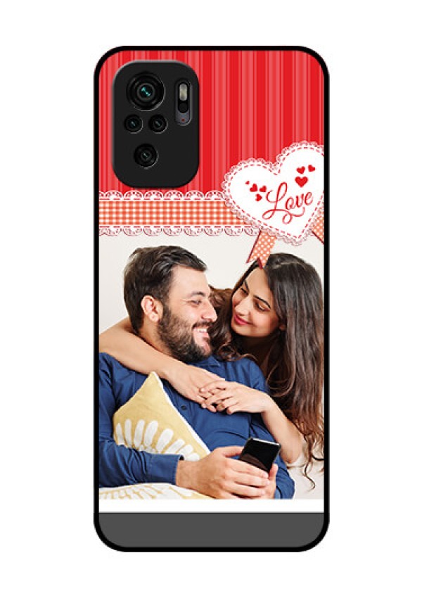 Redmi Note 11 Se Custom Glass Mobile Case - Red Love Pattern Design