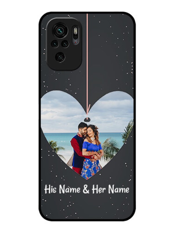 Custom Redmi Note 11 Se Custom Glass Phone Case - Hanging Heart Design