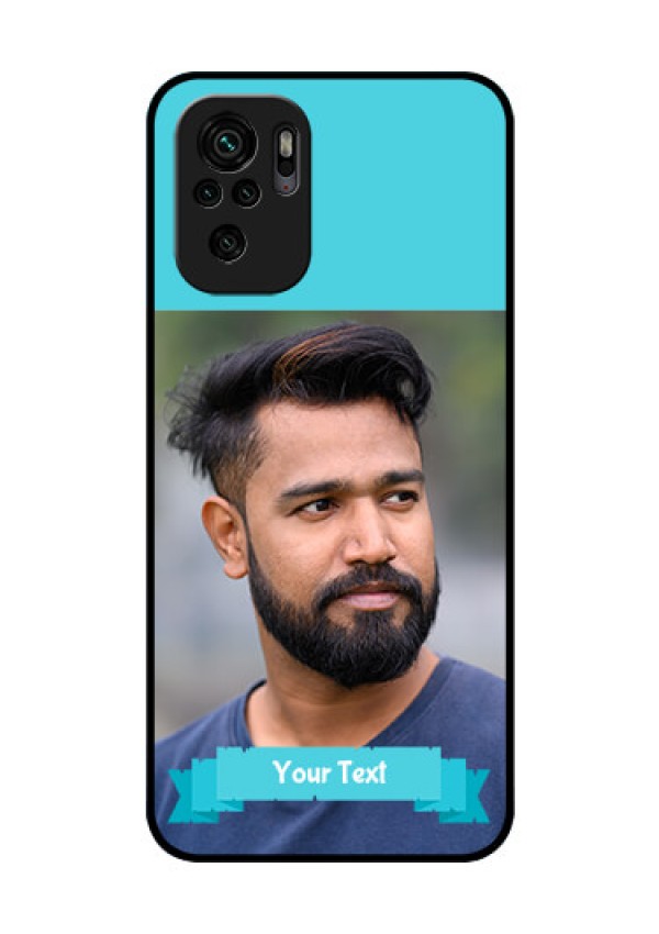 Redmi Note 11 Se Personalized Glass Phone Case - Simple Blue Color Design