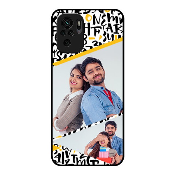 Redmi Note 11 Se Custom Glass Mobile Case - Letters Pattern Design