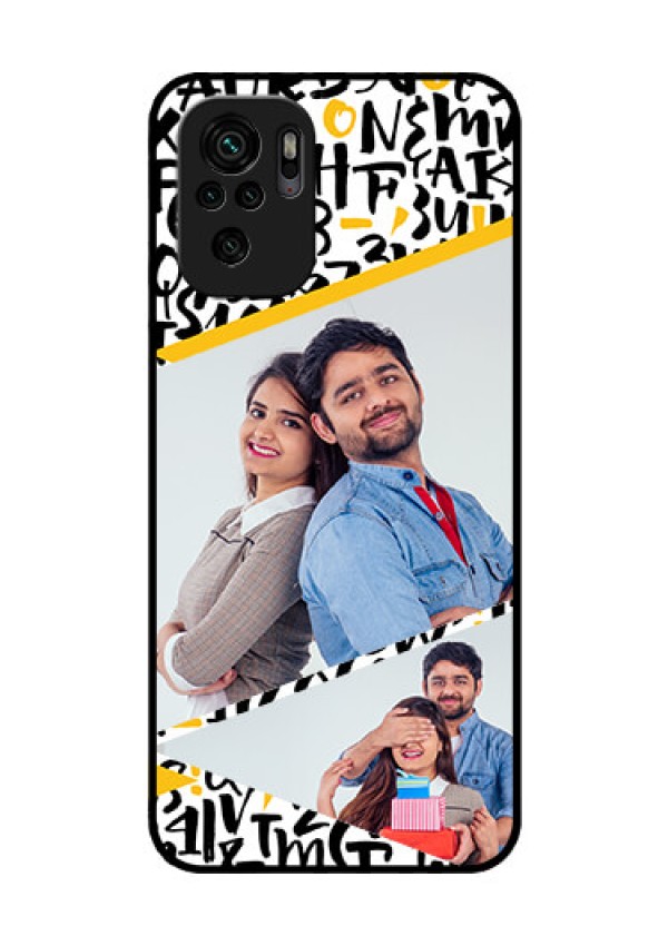 Redmi Note 11 Se Custom Glass Mobile Case - Letters Pattern Design
