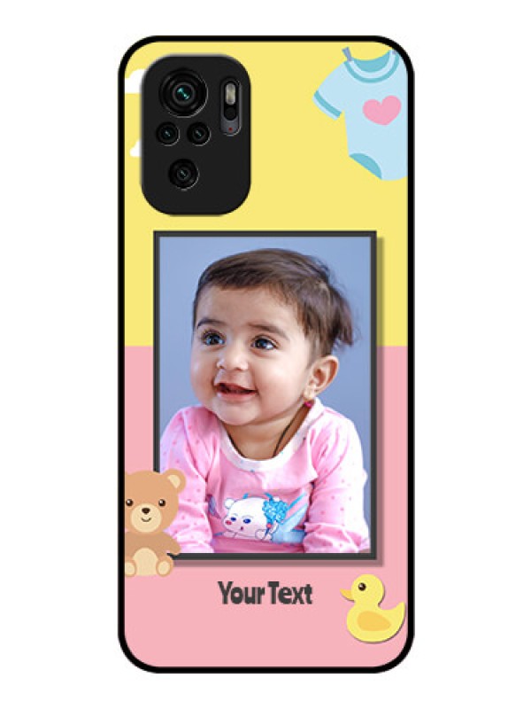 Custom Redmi Note 11 Se Photo Printing on Glass Case - Kids 2 Color Design