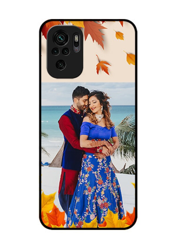 Redmi Note 11 Se Photo Printing on Glass Case - Autumn Maple Leaves Design