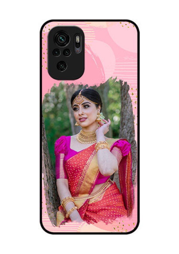 Redmi Note 11 Se Personalized Glass Phone Case - Gold Glitter Splash Design
