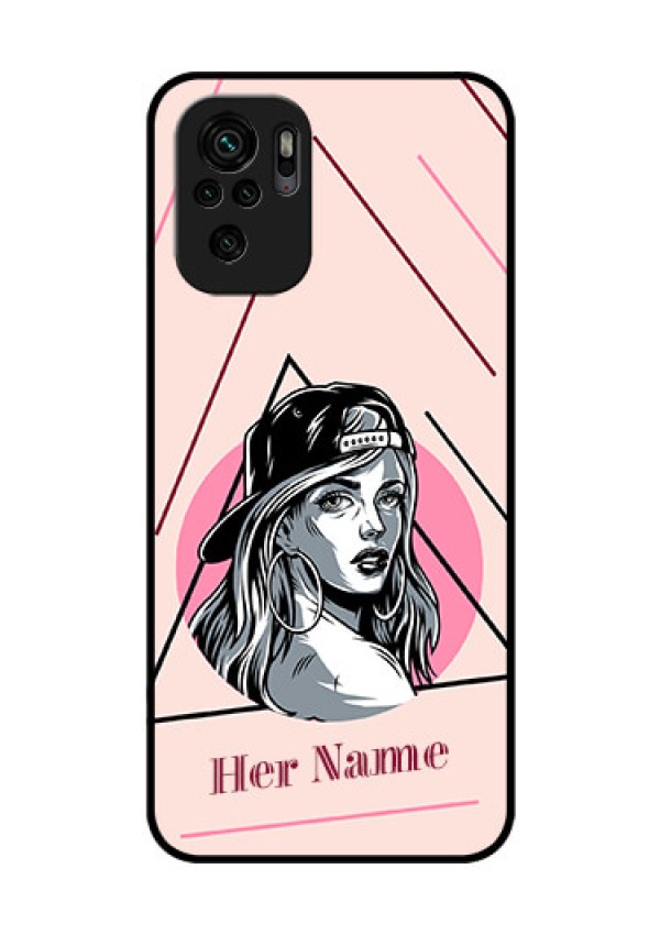 Xiaomi Redmi Note 11 Se Personalized Glass Phone Case - Rockstar Girl Design