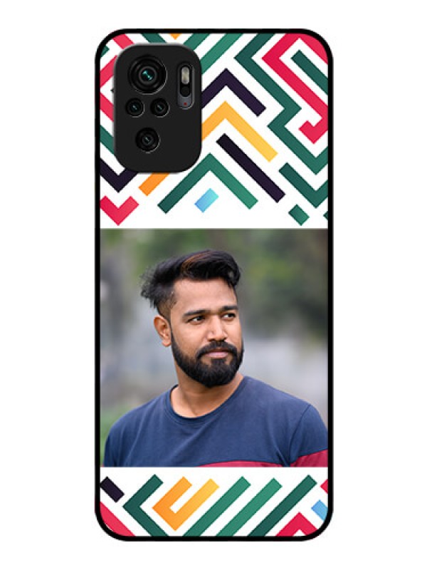 Custom Xiaomi Redmi Note 11 Se Personalized Glass Phone Case - Colorful Maze Pattern Design