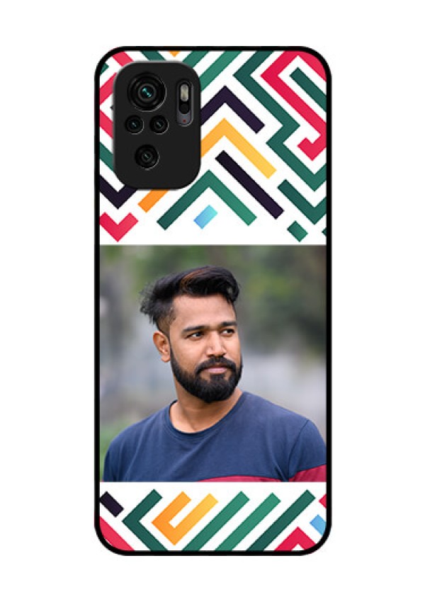 Xiaomi Redmi Note 11 Se Personalized Glass Phone Case - Colorful Maze Pattern Design