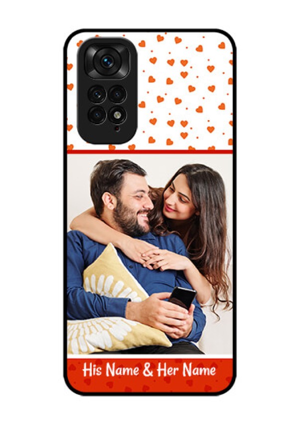 Redmi Note 11 Custom Glass Phone Case - Orange Love Symbol Design