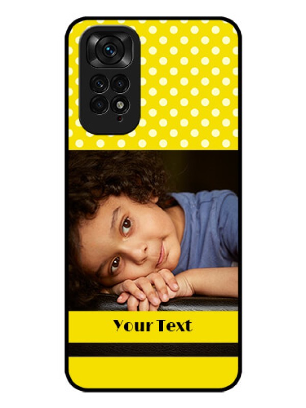 Custom Redmi Note 11 Custom Glass Phone Case - Bright Yellow Case Design