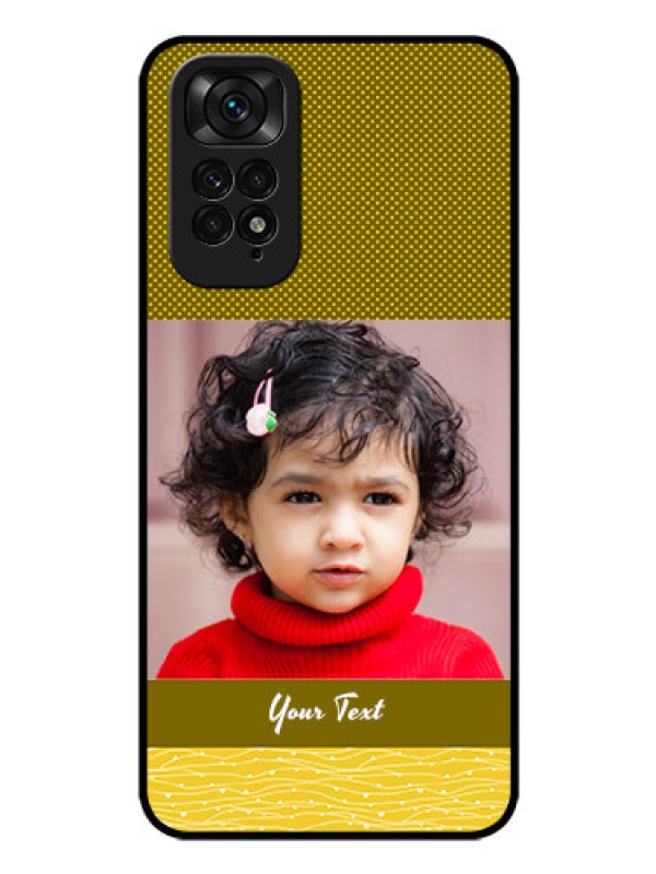 Custom Redmi Note 11 Custom Glass Phone Case - Simple Green Color Design