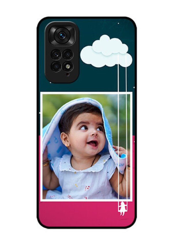 Redmi Note 11 Custom Glass Phone Case - Cute Girl with Cloud Design