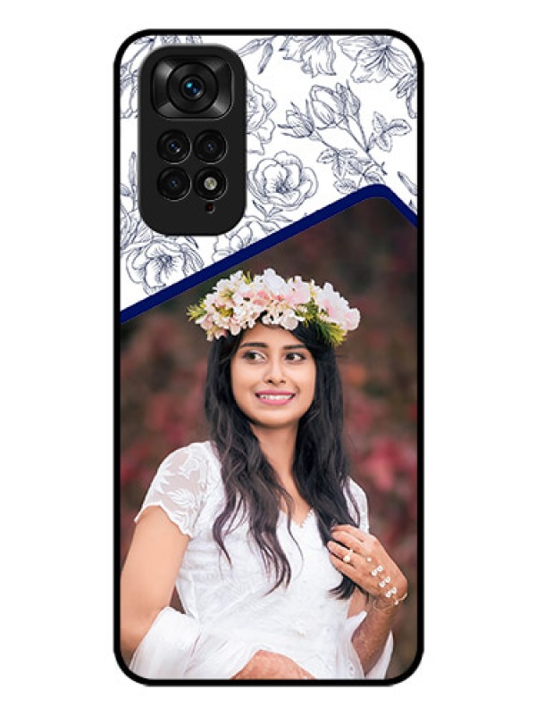Custom Redmi Note 11 Personalized Glass Phone Case - Premium Floral Design