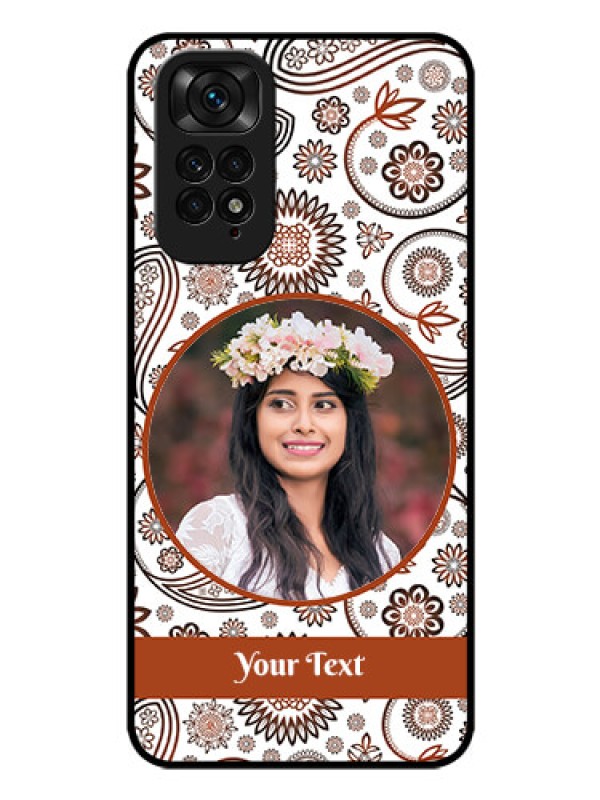 Custom Redmi Note 11 Custom Glass Mobile Case - Abstract Flower Design