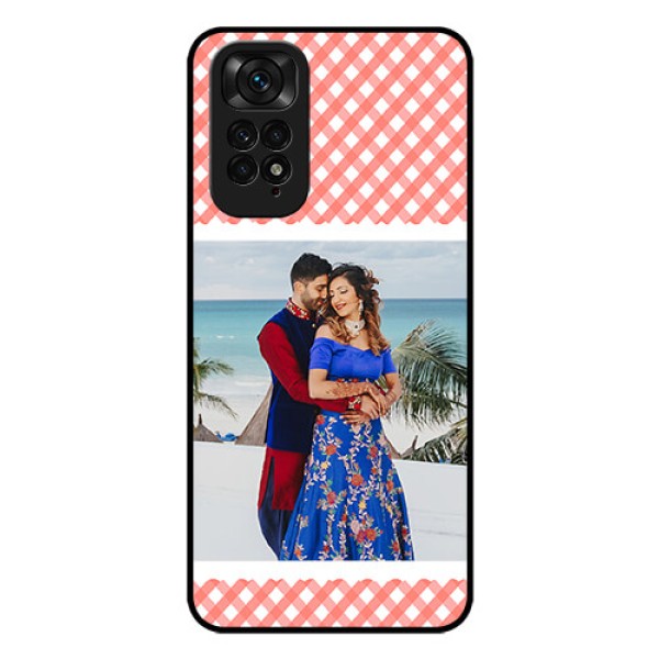 Redmi Note 11 Personalized Glass Phone Case - Pink Pattern Design