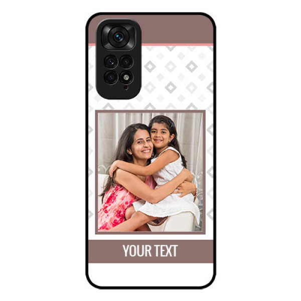 Redmi Note 11 Photo Printing on Glass Case - Simple Diamond Design Redmi Note 11 Photo Printing on Glass Case - Simple Diamond Design