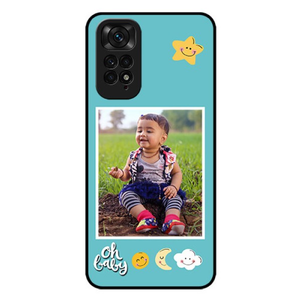 Redmi Note 11 Personalized Glass Phone Case - Smiley Kids Stars Design Redmi Note 11 Personalized Glass Phone Case - Smiley Kids Stars Design