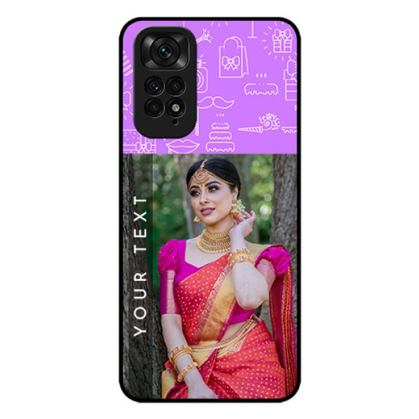 Redmi Note 11 Custom Glass Mobile Case - Birthday Icons Design