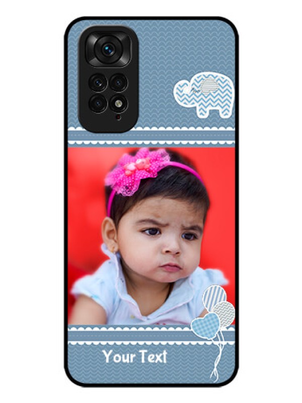 Custom Redmi Note 11 Photo Printing on Glass Case - with Kids Pattern Design