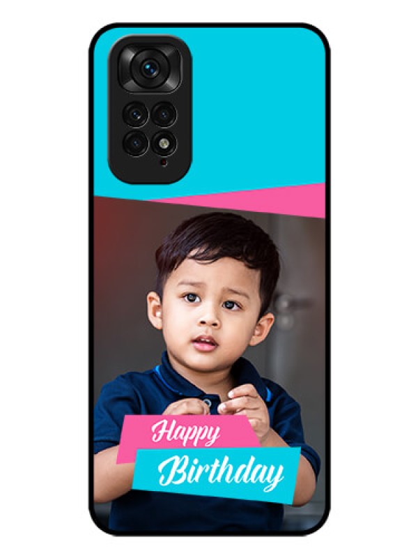 Custom Redmi Note 11 Personalized Glass Phone Case - Image Holder with 2 Color Design