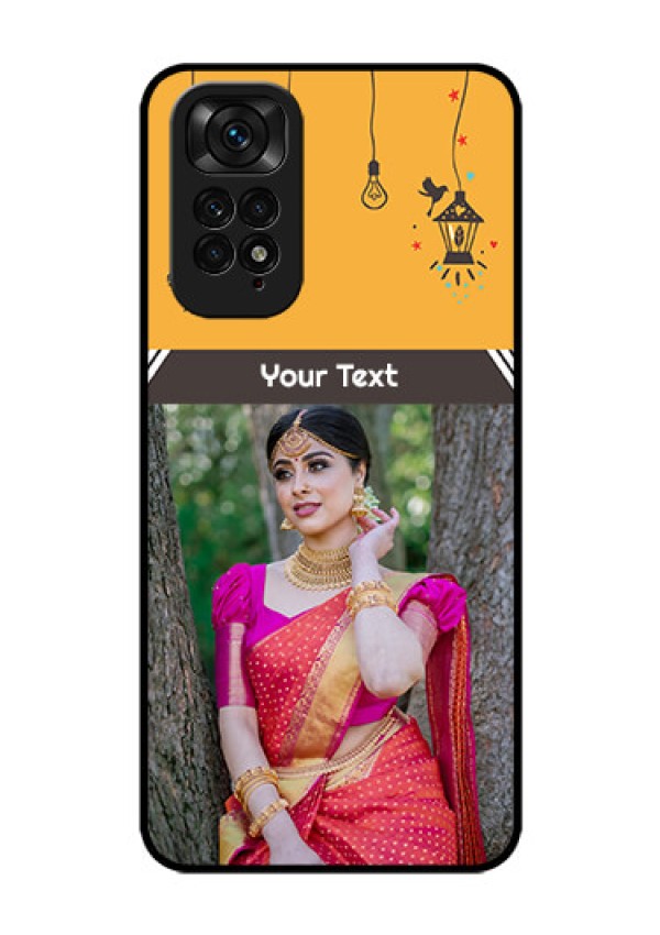 Redmi Note 11 Custom Glass Mobile Case - with Family Picture and Icons