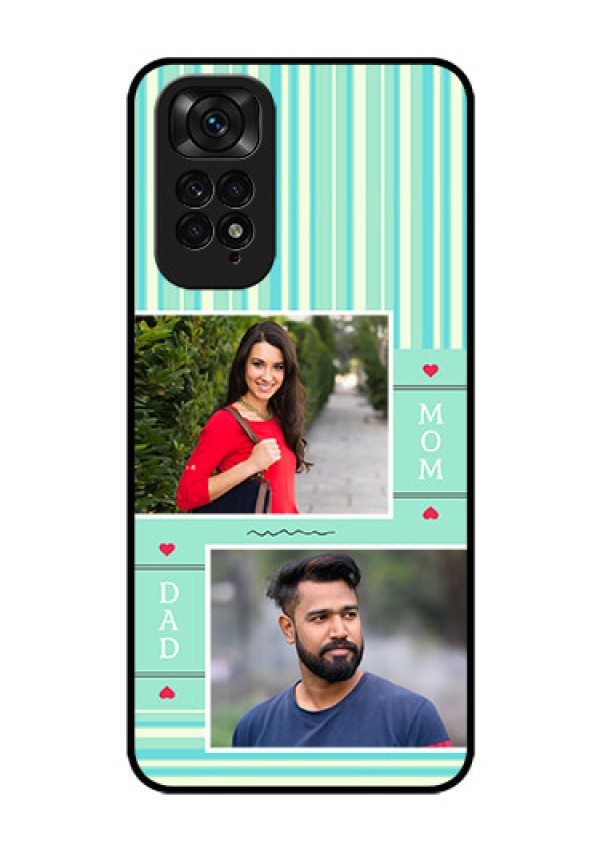 Redmi Note 11 Custom Glass Phone Case - Mom & Dad Pic Design