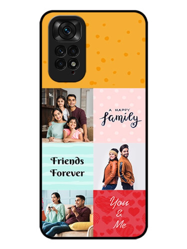 Custom Redmi Note 11 Personalized Glass Phone Case - Images with Quotes Design