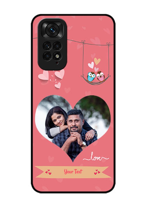 Redmi Note 11 Personalized Glass Phone Case - Peach Color Love Design