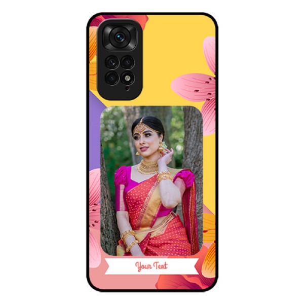 Redmi Note 11 Custom Glass Mobile Case - 3 Image With Vintage Floral Design