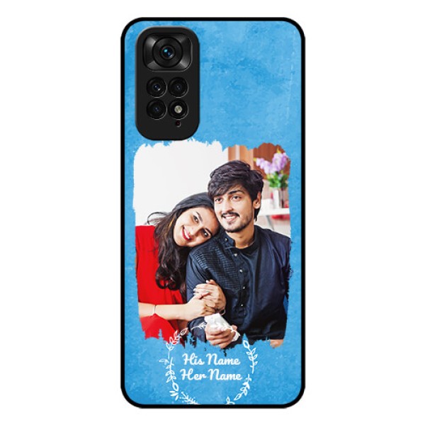 RedmiNote 11 Custom Glass Phone Case - Blue Color Vintage Design RedmiNote 11 Custom Glass Phone Case - Blue Color Vintage Design