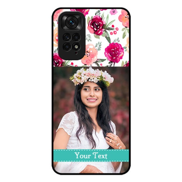 Redmi Note 11 Custom Glass Phone Case - Watercolor Floral Design Redmi Note 11 Custom Glass Phone Case - Watercolor Floral Design