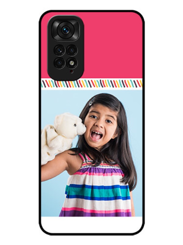 Custom Redmi Note 11 Personalized Glass Phone Case - Line art design