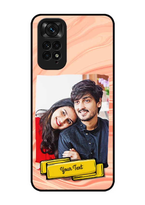 Redmi Note 11 Personalized Glass Phone Case - Marble Texture Design