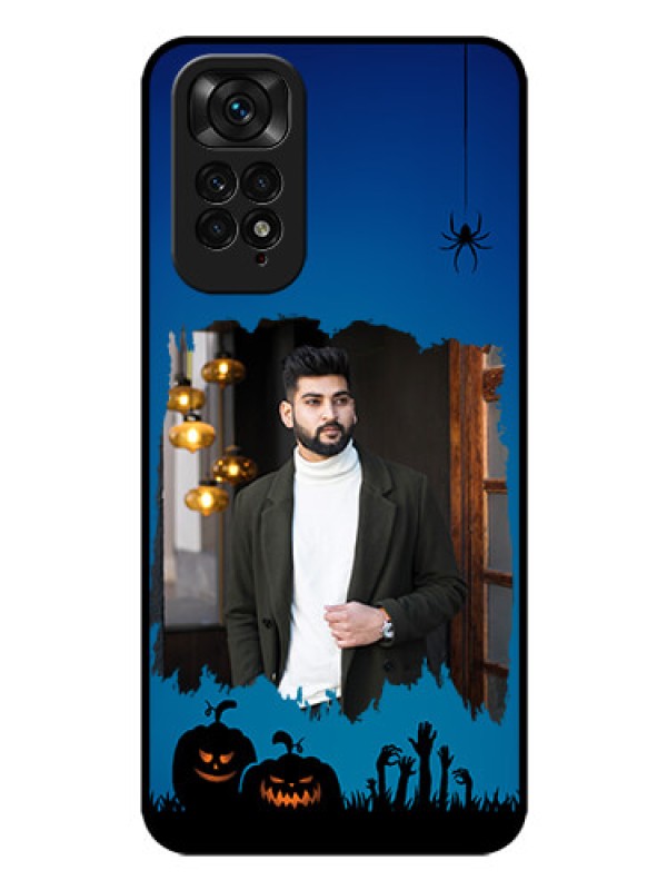 Custom Redmi Note 11 Photo Printing on Glass Case - with pro Halloween design